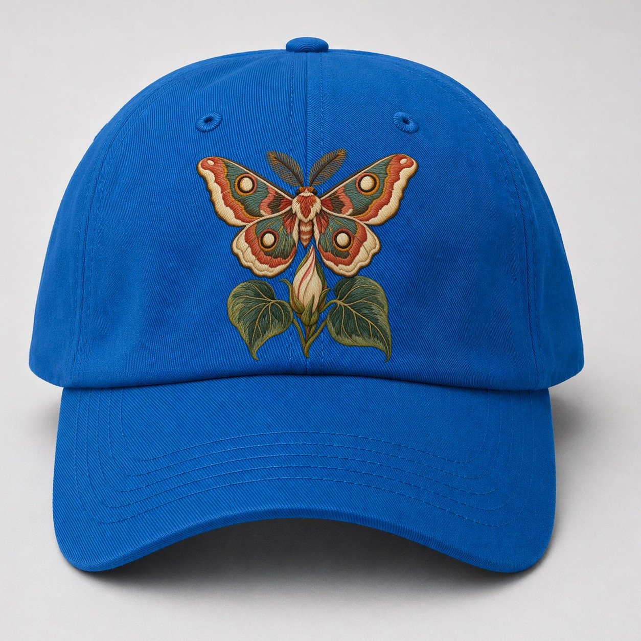 Silk Moth Moonflower Rest Gentle Wild Baseball Cap – Blue