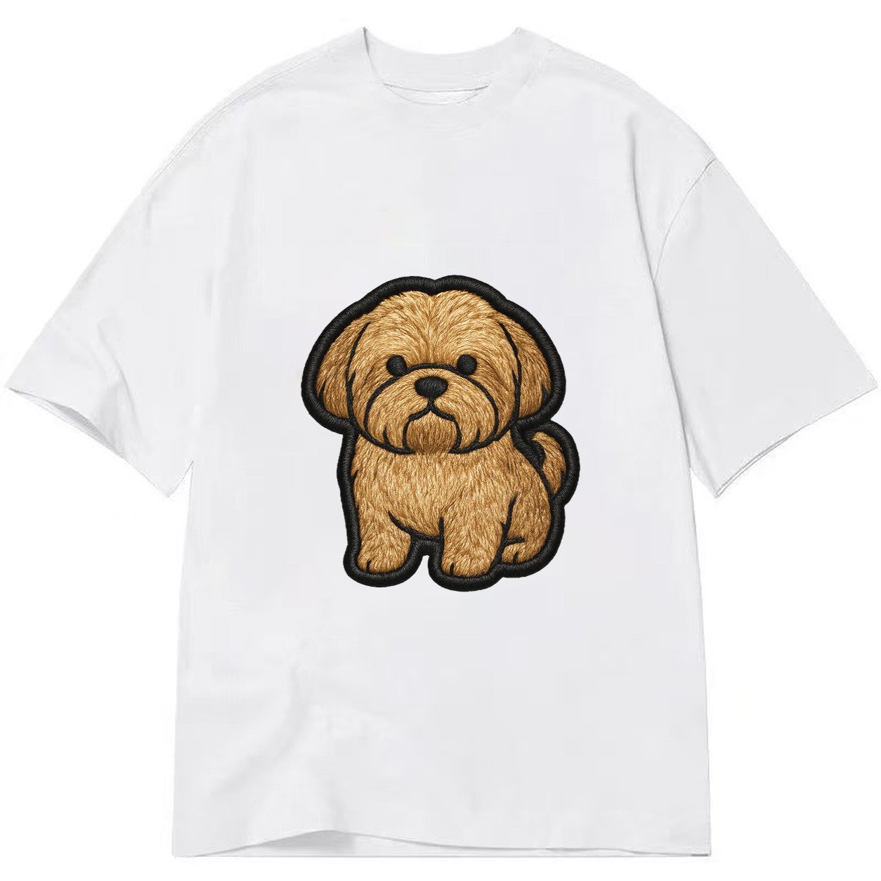 Shih Tzu Full Body Embroidered Portrait 6f81e9 Classic T-shirt – White