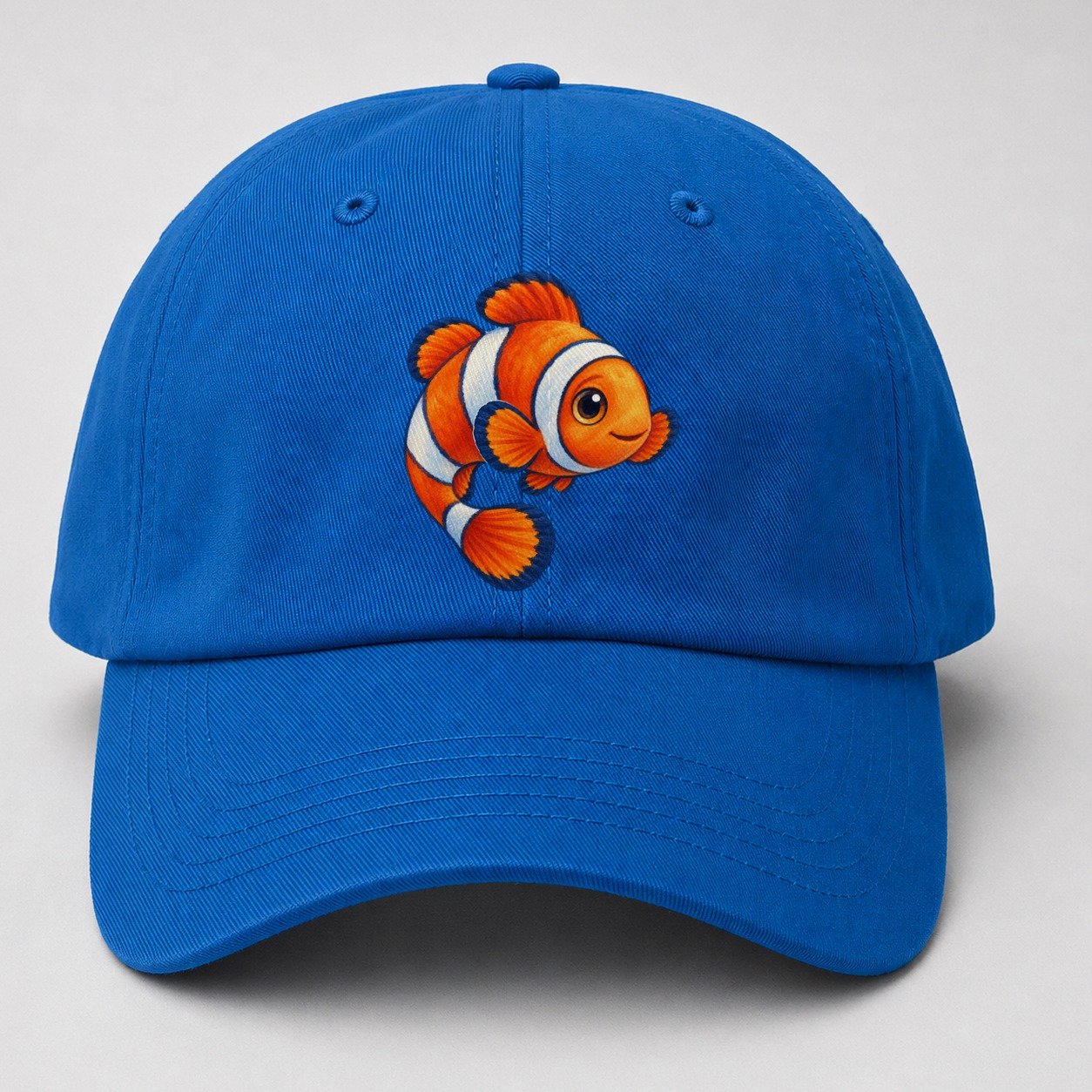 Clownfish Crescent Swim Sea Sprite Baseball Cap – Blue