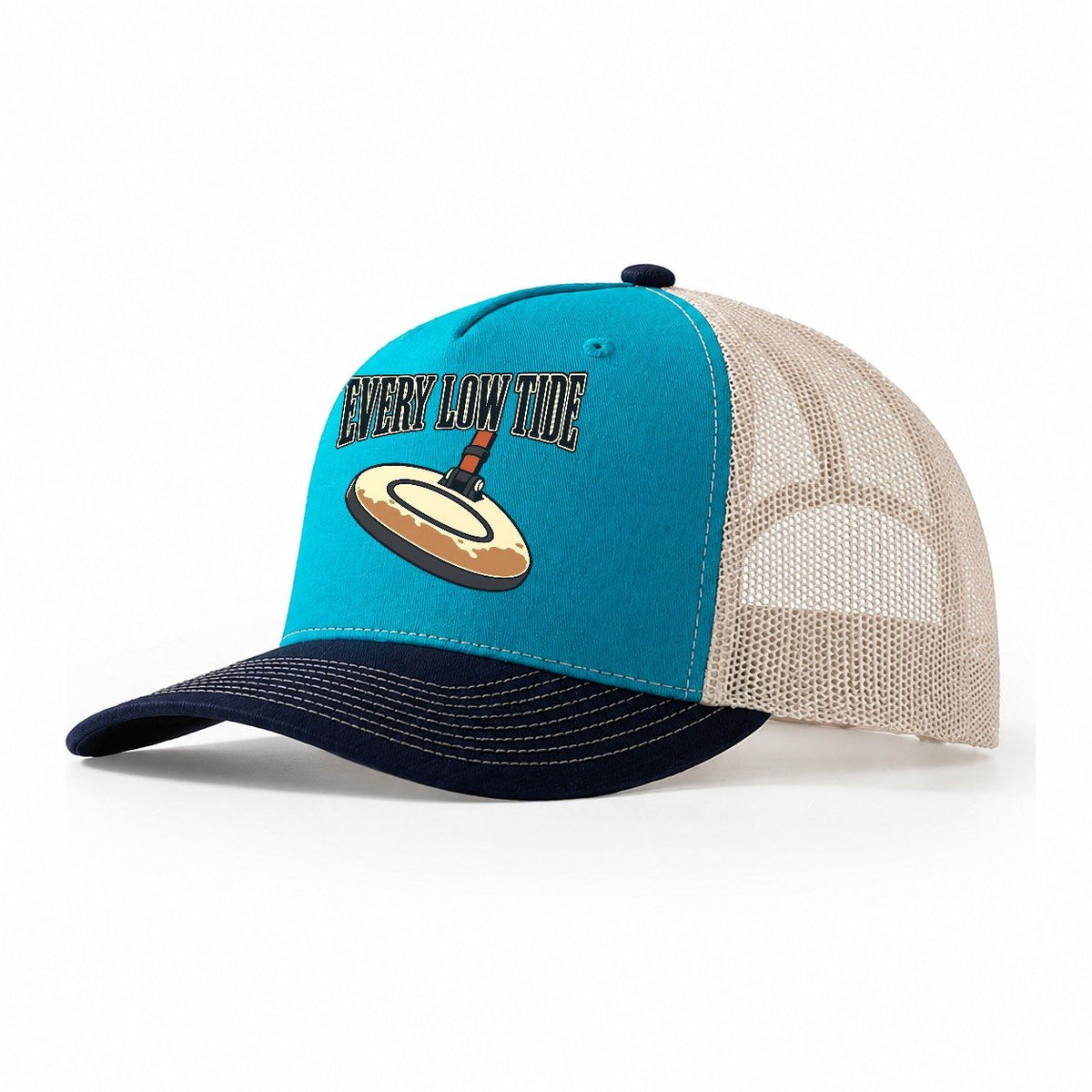 Every Low Tide Treasure Hunting Trucker Hat – Teal Navy