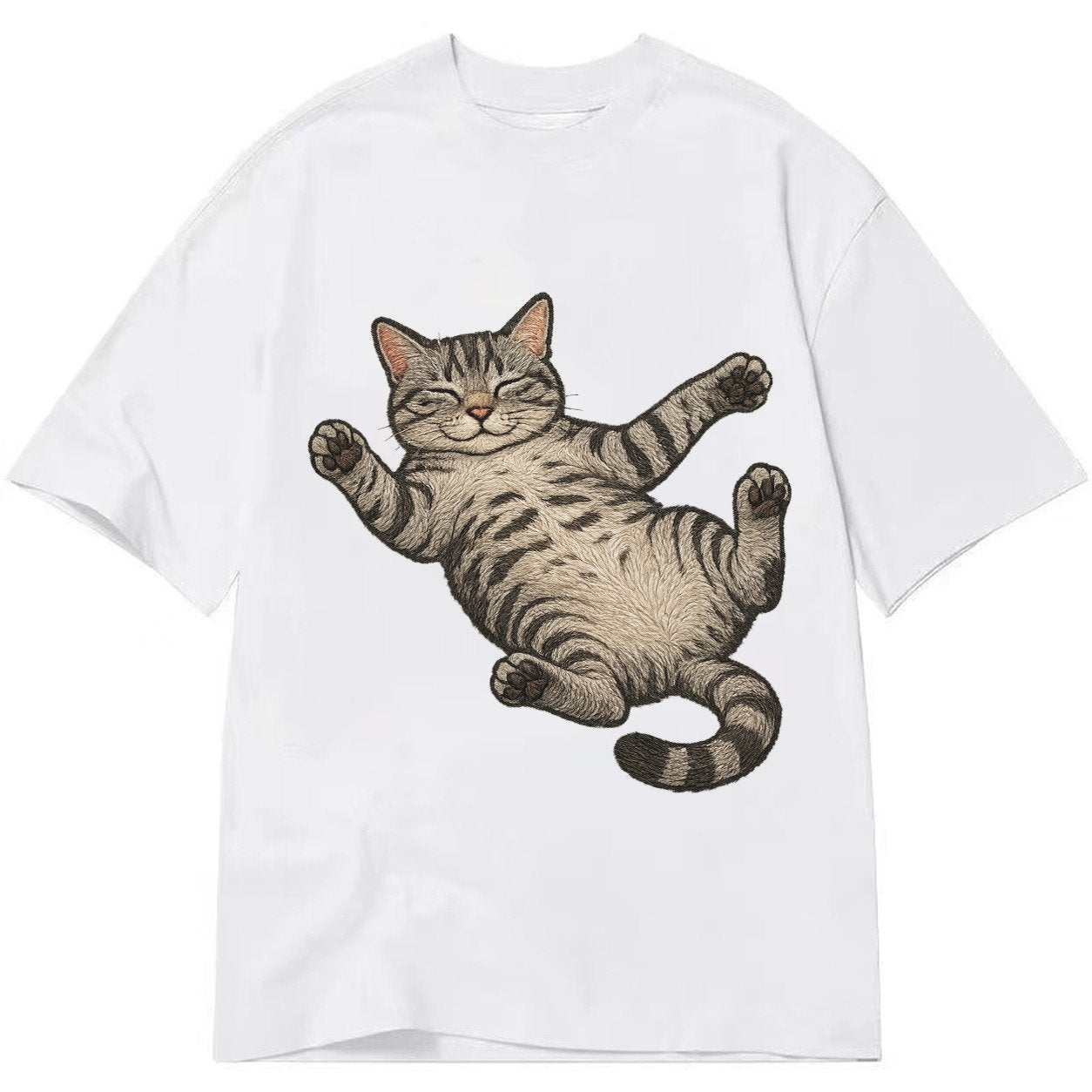 American Shorthair Silver Tabby Classic Pattern Fully Relaxe Classic T-shirt – White
