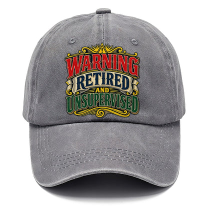 Warning Retired And Unsupervised Retired Living Classic Cap – Urban Haze