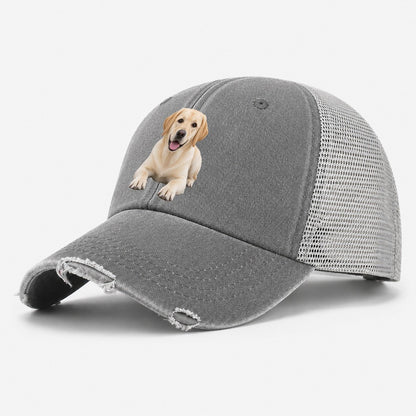 Labrador Retriever Lying Down Top Breeds Washed Trucker Hat – Grey