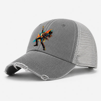 Electric Guitar Icon Music Instruments Washed Trucker Hat – Grey