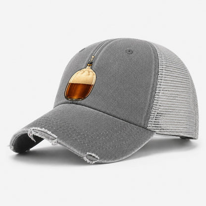 Carboy Of Fermenting Wort Homebrewing Washed Trucker Hat – Grey