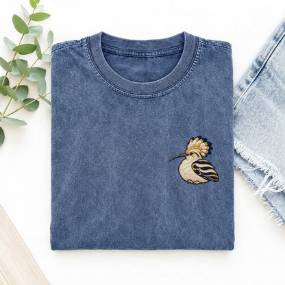 Hoopoe Crest Lift Left Chest Vintage T-shirt – Washed Blue