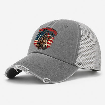 Too Stubborn To Get Old Old Man Strong Washed Trucker Hat – Grey