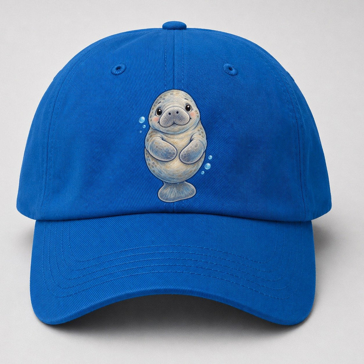 Manatee Front Flipper Hug Sea Sprite Baseball Cap – Blue