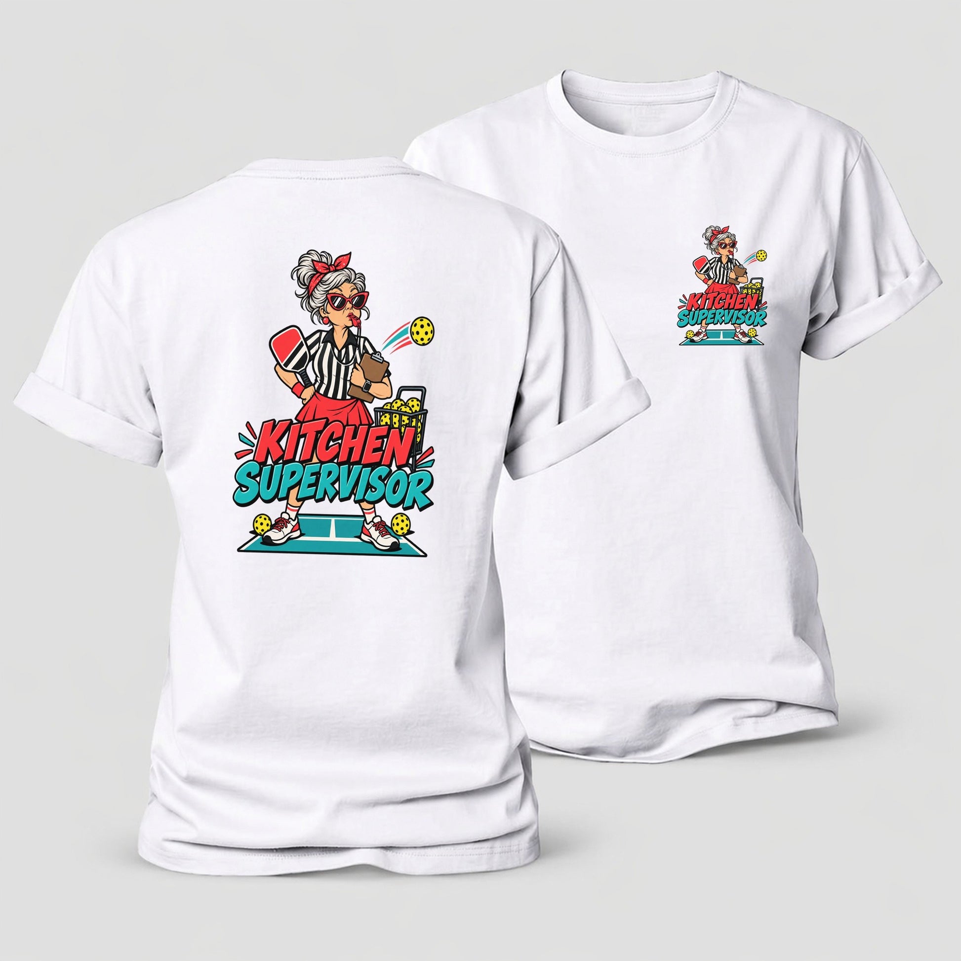 Kitchen Supervisor Pickleball Life Women's Cotton T-Shirt – White