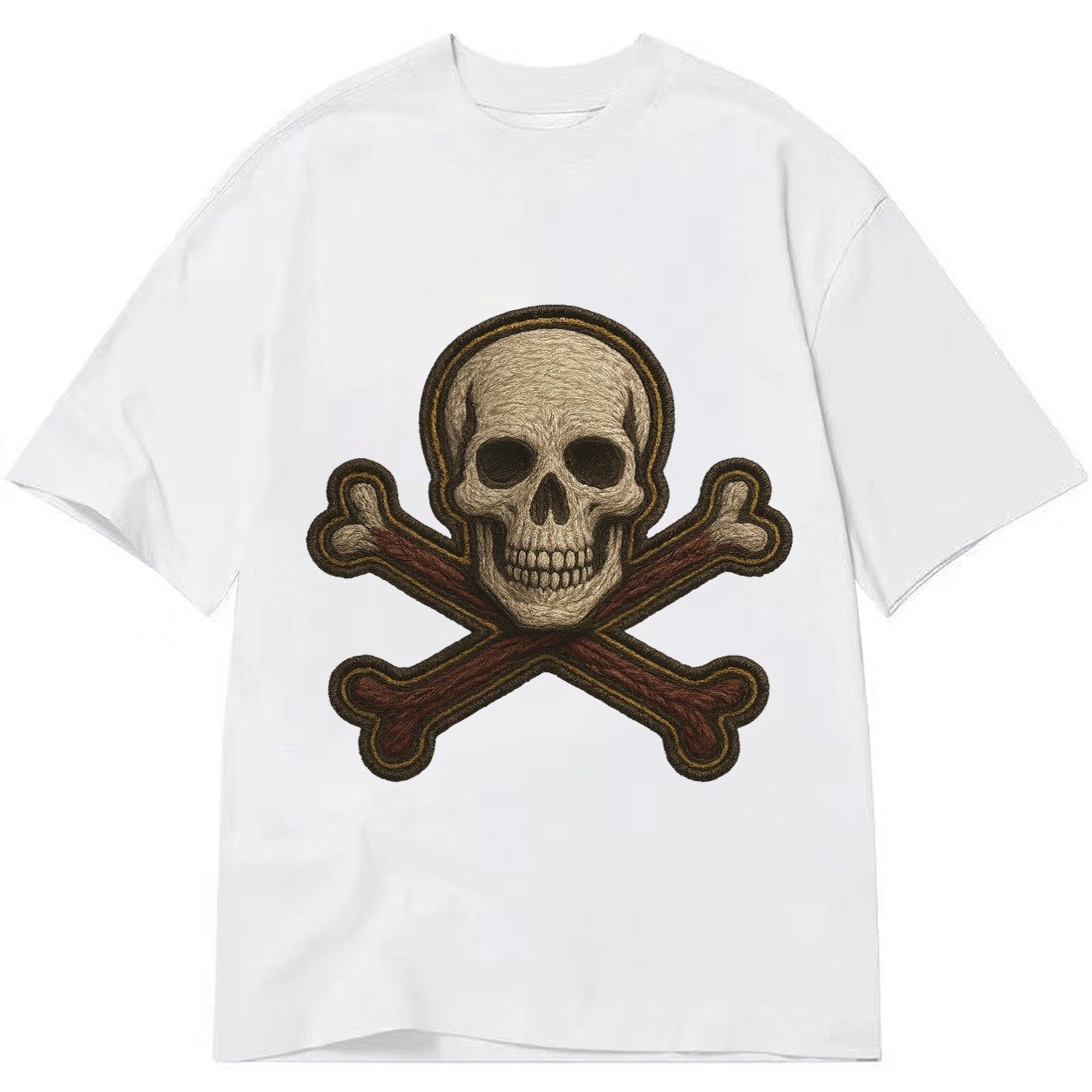 Jolly Roger Skull And Crossbones Flag Classic T-shirt – White