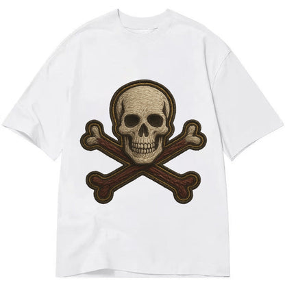 Jolly Roger Skull And Crossbones Flag Classic T-shirt – White