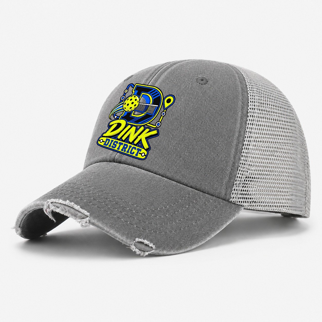 Dink District Pickleball Life Washed Trucker Hat – Grey