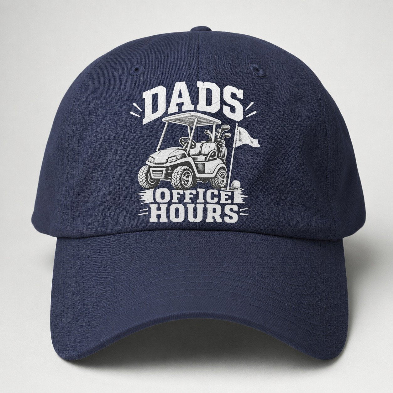 Dads Office Hours Golf Life Baseball Cap – Twilight Navy