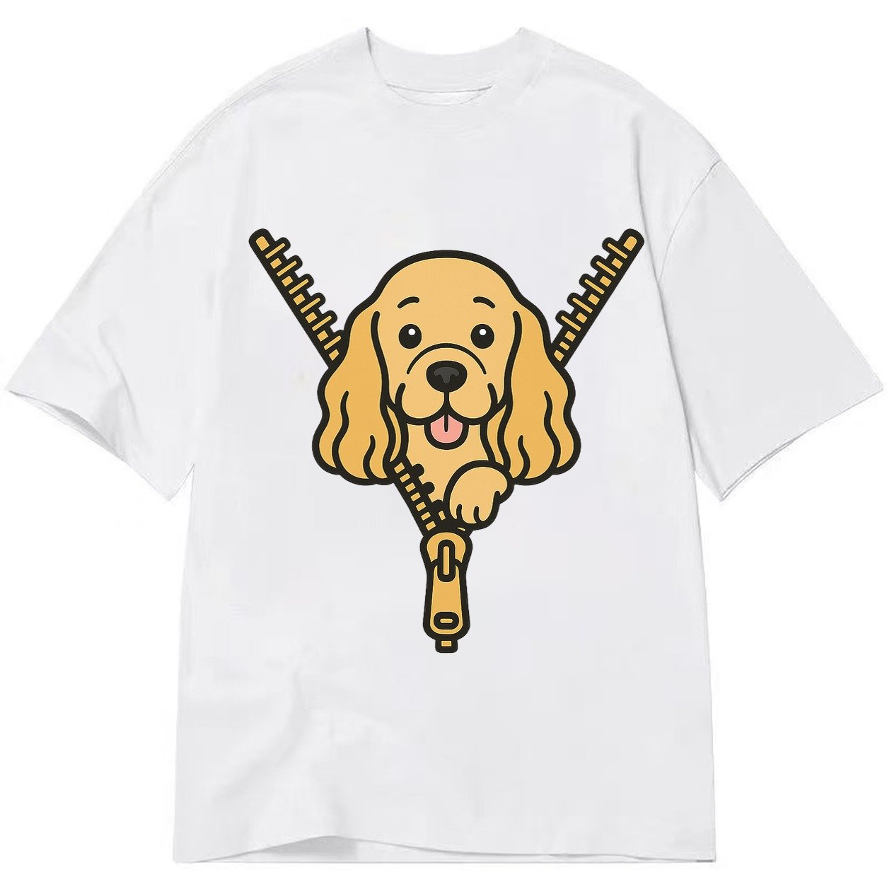 Cocker Spaniel Golden Or Buff Extremely Long Silky Ears Gent Classic T-shirt – White