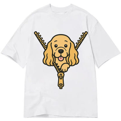 Cocker Spaniel Golden Or Buff Extremely Long Silky Ears Gent Classic T-shirt – White
