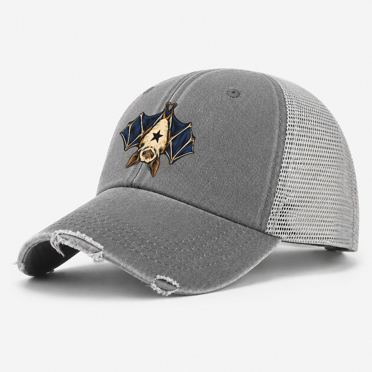Pallid Bat Star Belly Sundown Familiars Washed Trucker Hat – Grey