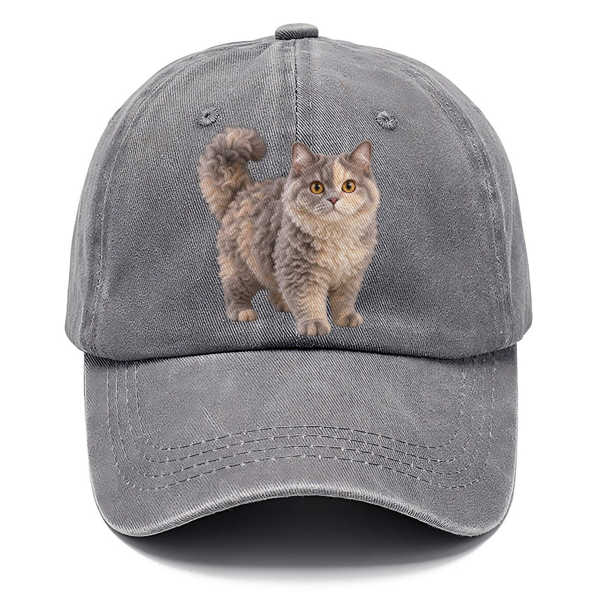 Selkirk Rex Standing Three Quarter Realistic Cat Portrait Classic Cap – Urban Haze