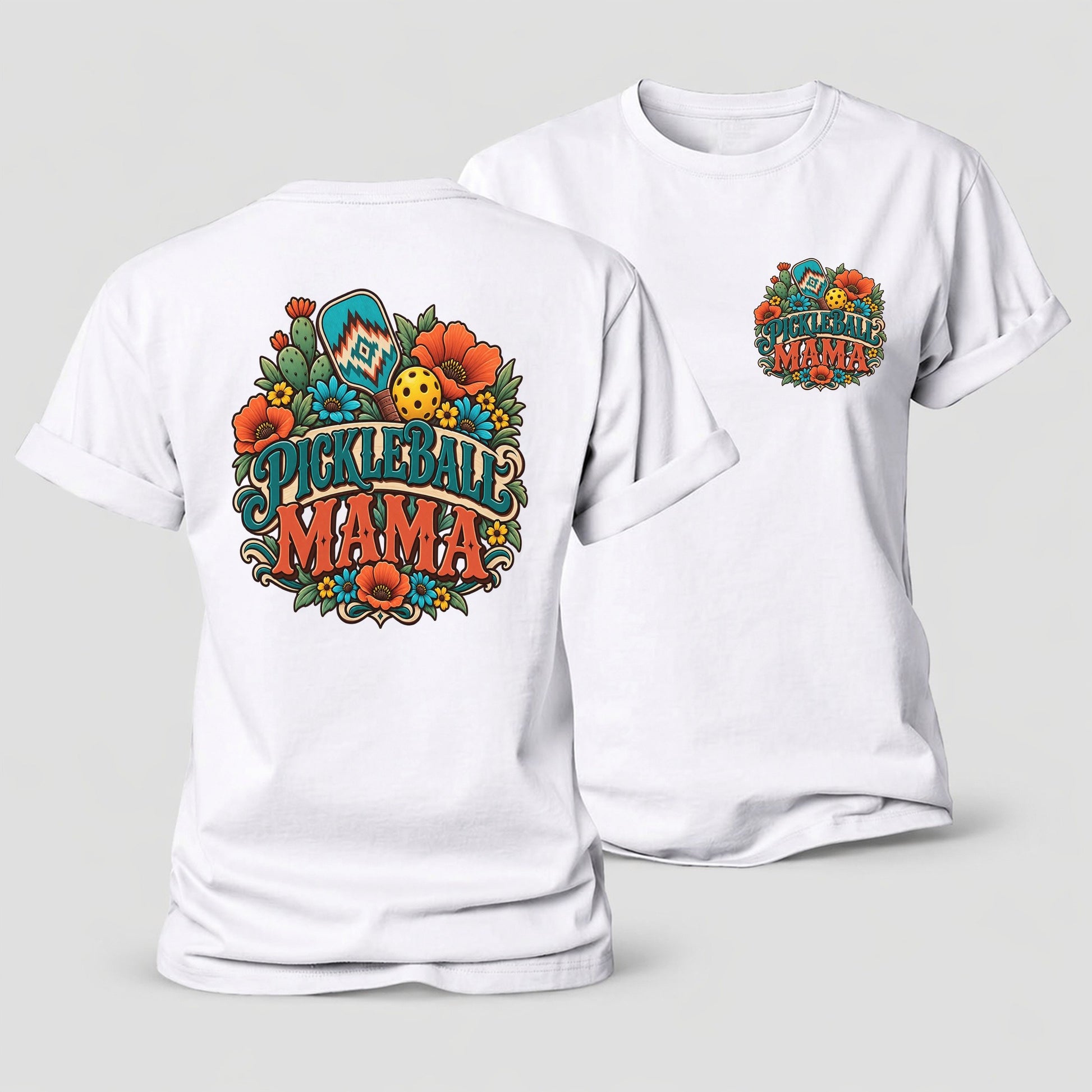 Pickleball Mama Pickleball Life Women's Cotton T-Shirt – White