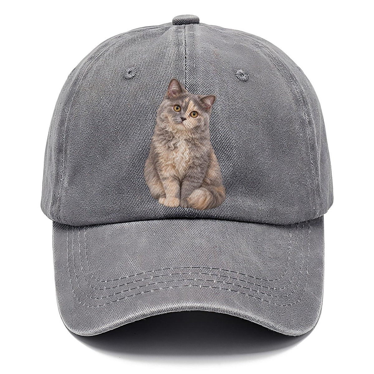 Selkirk Rex Seated Portrait Realistic Cat Portrait Classic Cap – Urban Haze
