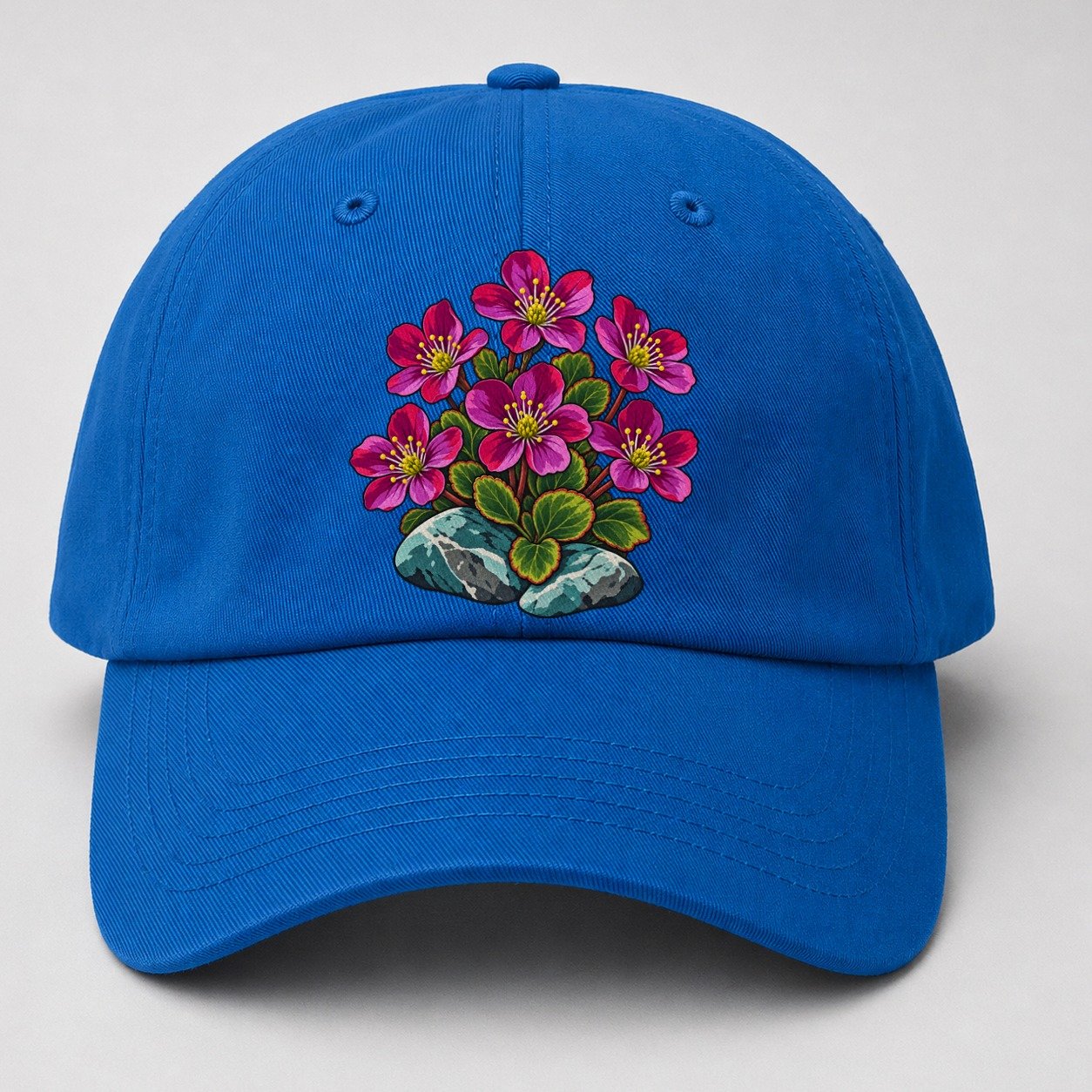 Nunavut Purple Saxifrage Canada Cultural Icons Baseball Cap – Blue