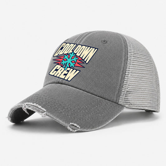 Cool Down Crew 90S Running Clubs Washed Trucker Hat – Grey