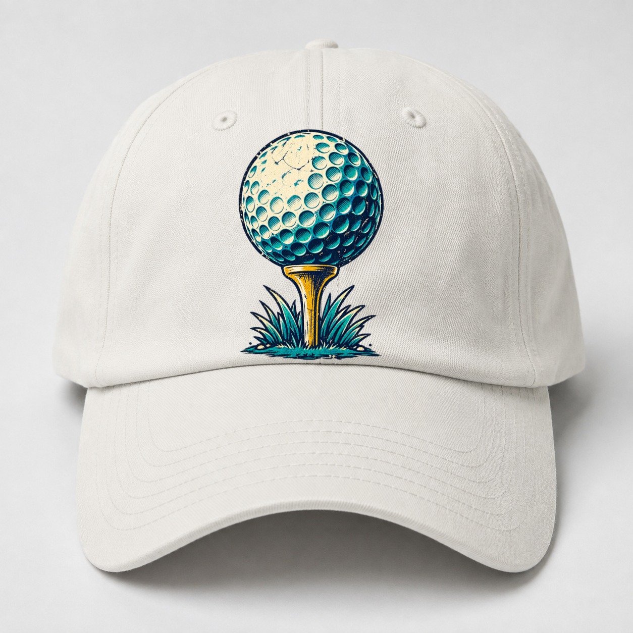 Tee And Ball Mark Golf Life Baseball Cap – Off White