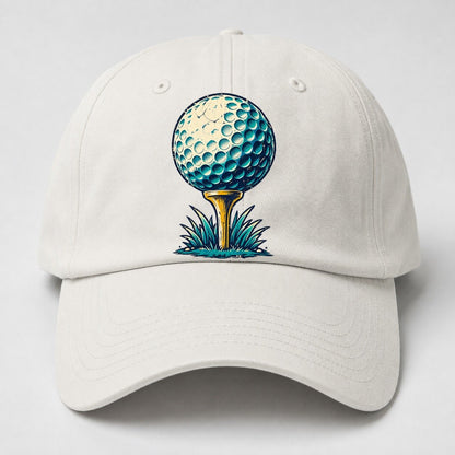 Tee And Ball Mark Golf Life Baseball Cap – Off White