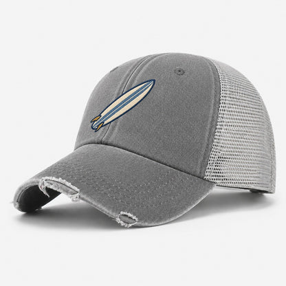 Surfboard Tiny Solo Marks Washed Trucker Hat – Grey