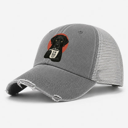 Is He Dead Yet Dog Washed Trucker Hat – Grey
