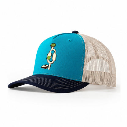 Airlock And Stopper Study Homebrewing Trucker Hat – Teal Navy