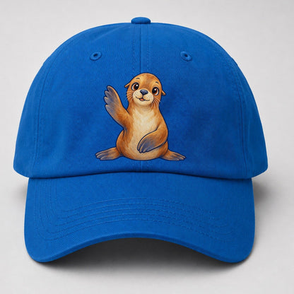Sea Lion Front Flipper Wave Sea Sprite Baseball Cap – Blue