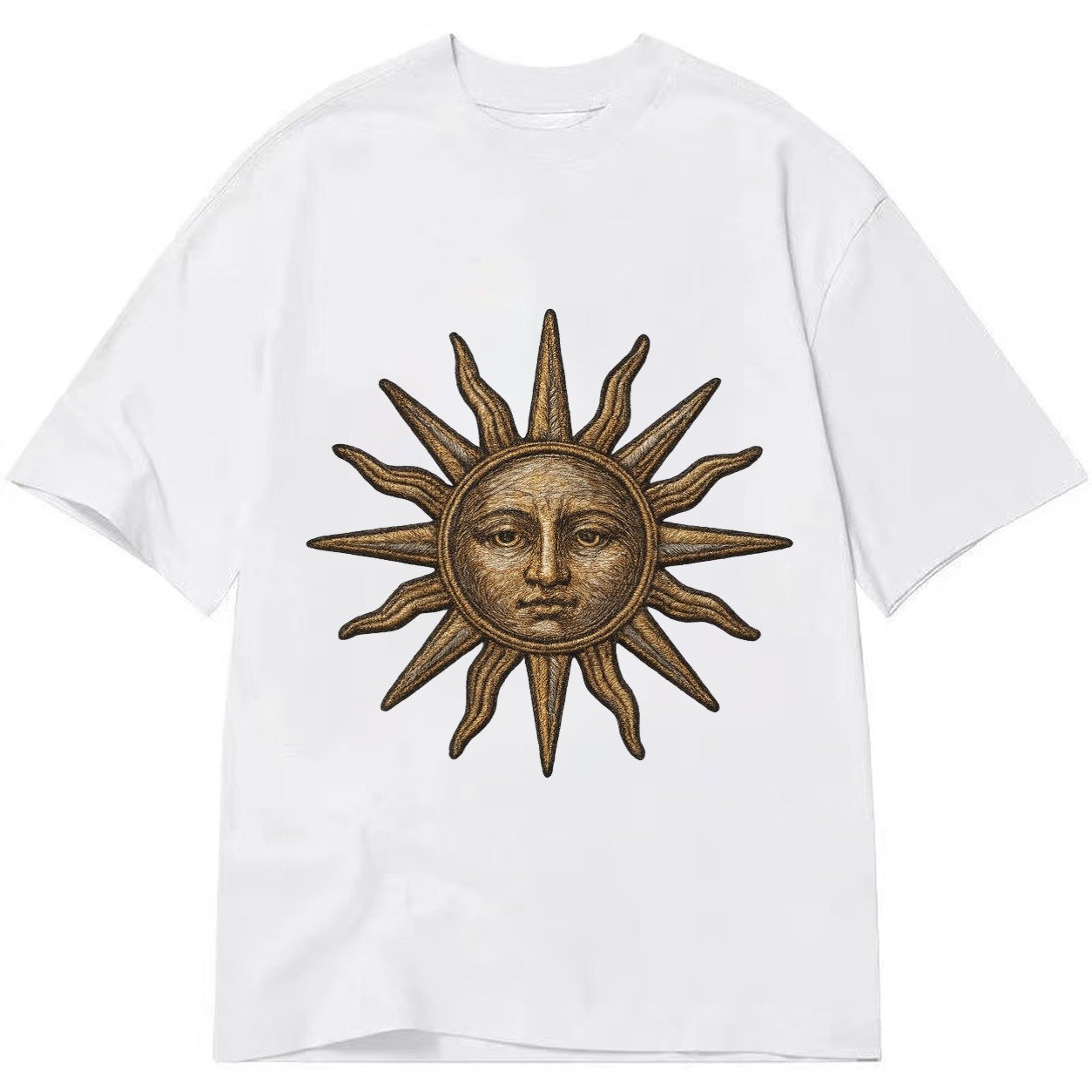 Sun Rays Vintage Sun With Radiating Beams Classic T-shirt – White