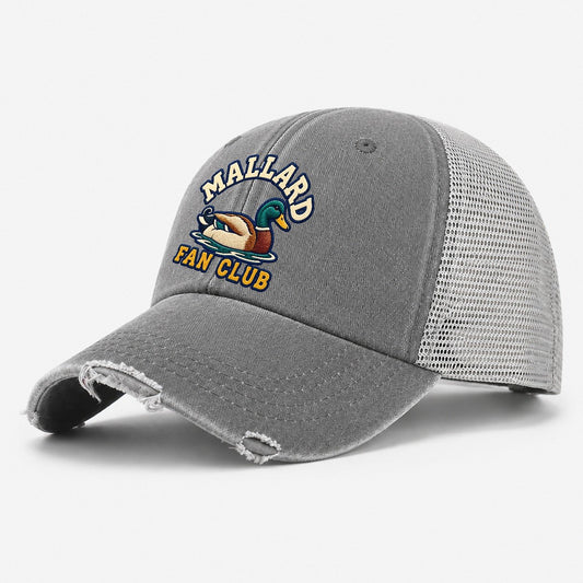 Mallard Fan Club Washed Trucker Hat – Grey