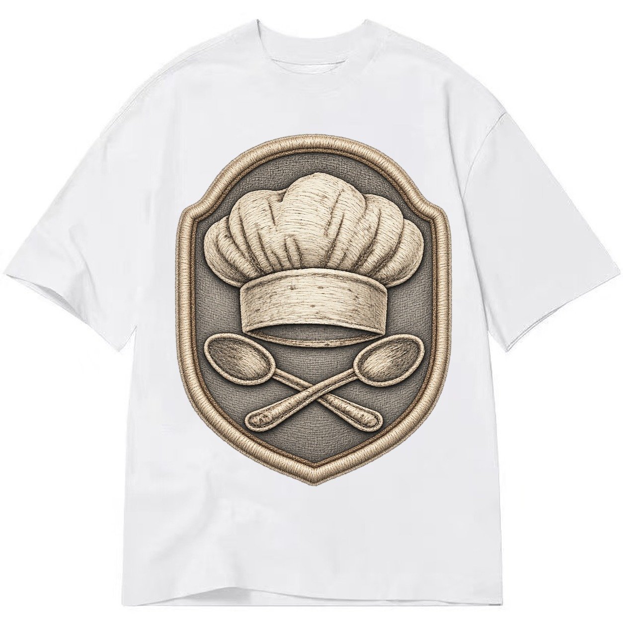 Cooking Chef Hat Toque Blanche With Crossed Spoons In Classic T-shirt – White