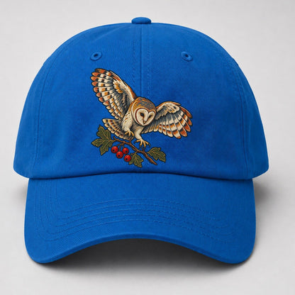 Barn Owl And Hawthorn Berries Uk Culture Heritage Baseball Cap – Blue