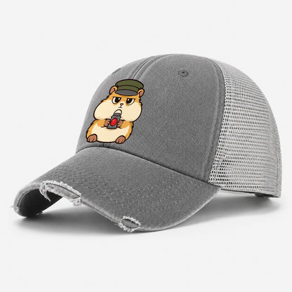 Hamster Station Master Model Railways Washed Trucker Hat – Grey