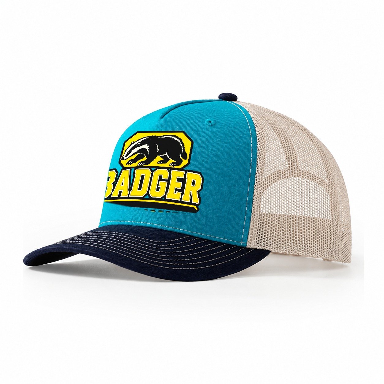 Badger Deep Digging Heavy Duty Trucker Hat – Teal Navy
