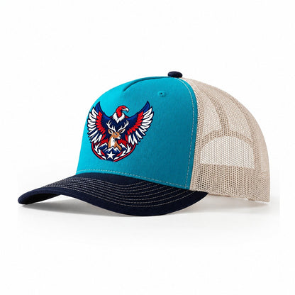 Chile Minimal Emblem Country Logos Trucker Hat – Teal Navy
