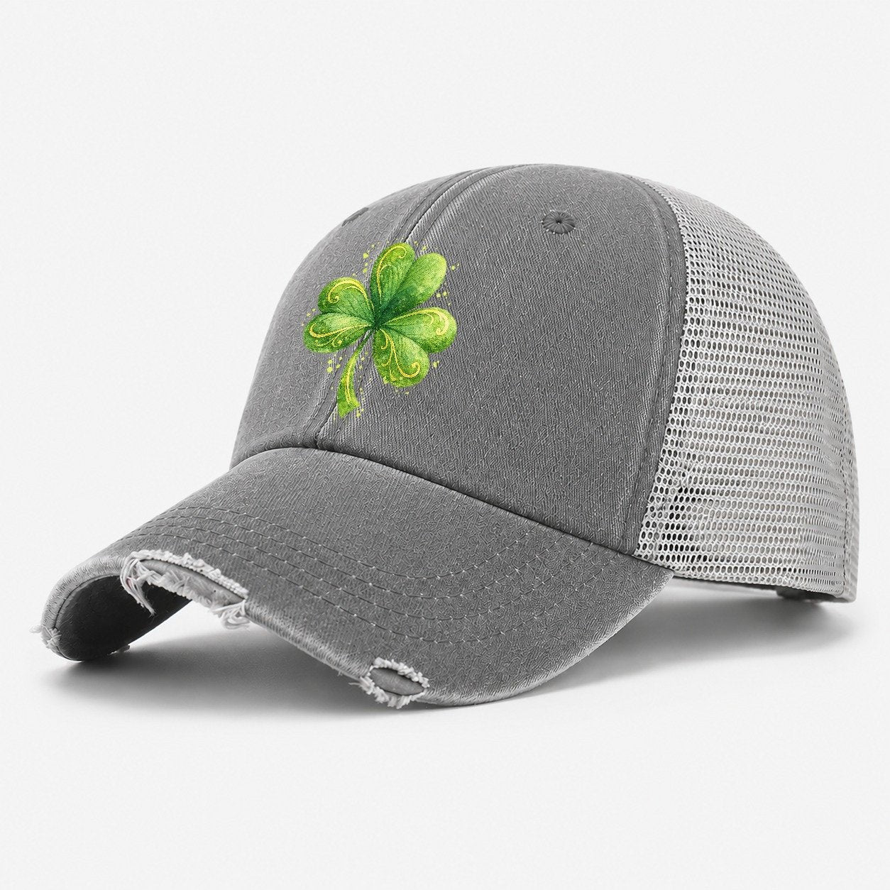 Shamrock Washed Trucker Hat – Grey