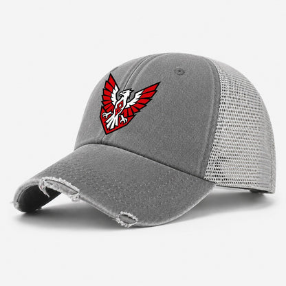 Indonesia Minimal Emblem Country Logos Washed Trucker Hat – Grey