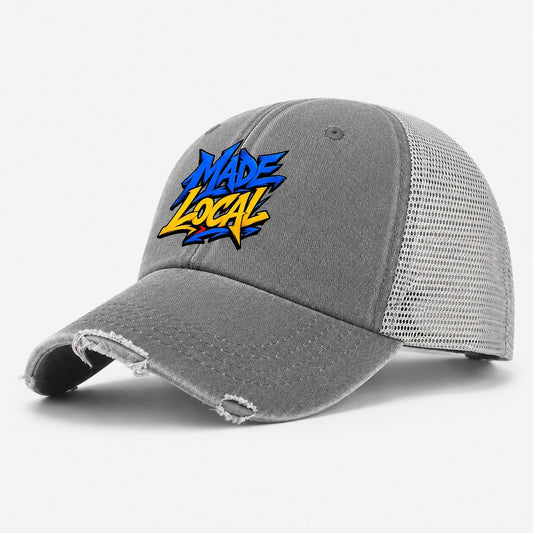 Made Local Tee Graphic Washed Trucker Hat – Grey