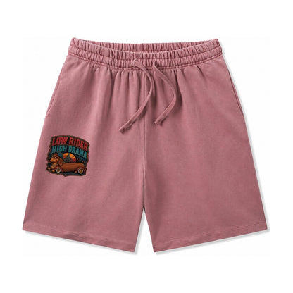 Low Rider High Drama Dachshund Washed Shorts – Burgundy