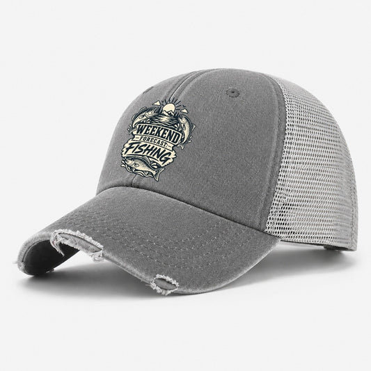 Weekend Forecast Fishing Fishing Elegant Washed Trucker Hat – Grey