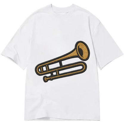 Trombone Brass Trombone With Slide And Bell Classic T-shirt – White