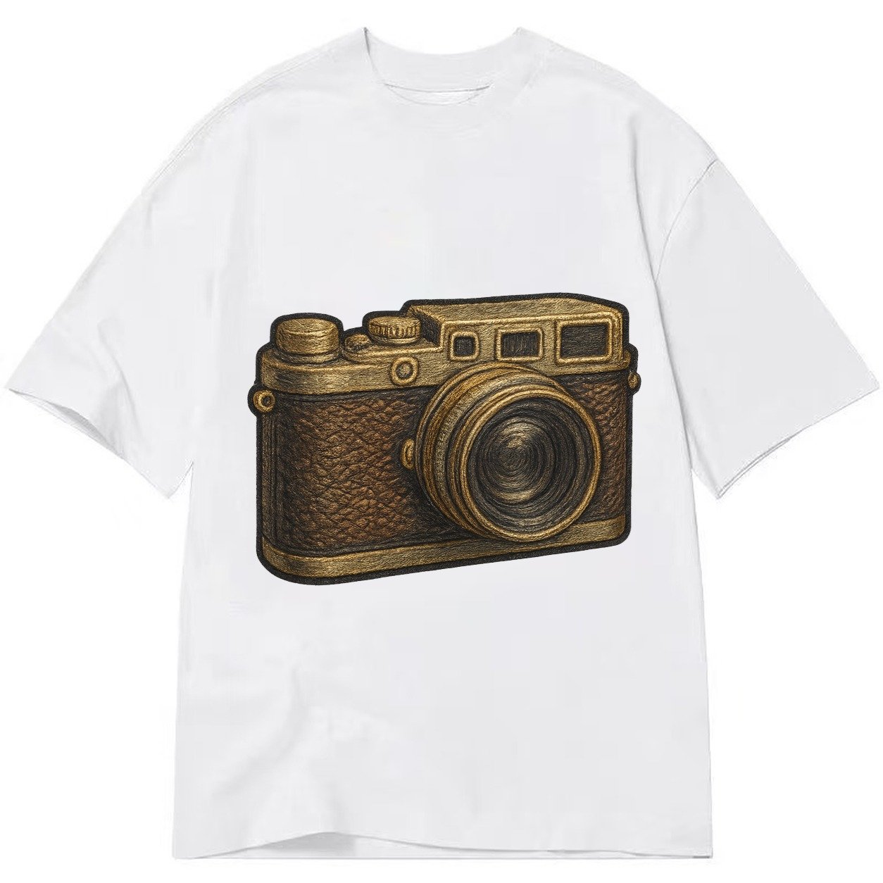 Film Camera Vintage 35mm Camera With Leather And Chrome Classic T-shirt – White