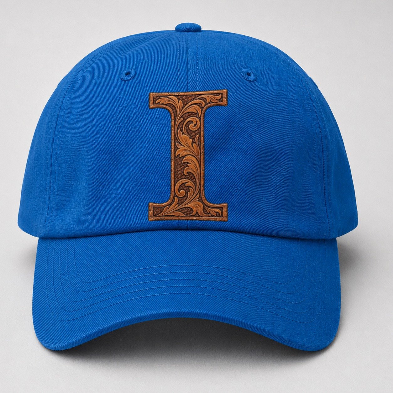 Tooled Leather I Monogram Baseball Cap – Blue