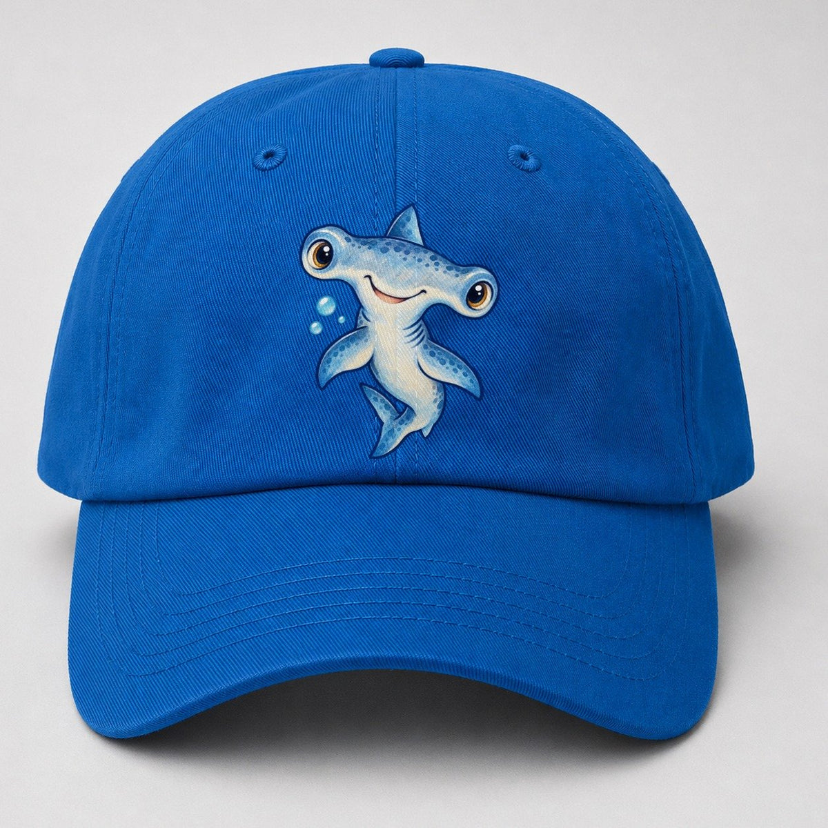 Hammerhead Shark Curious Tilt Sea Sprite Baseball Cap – Blue