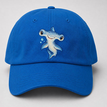 Hammerhead Shark Curious Tilt Sea Sprite Baseball Cap – Blue