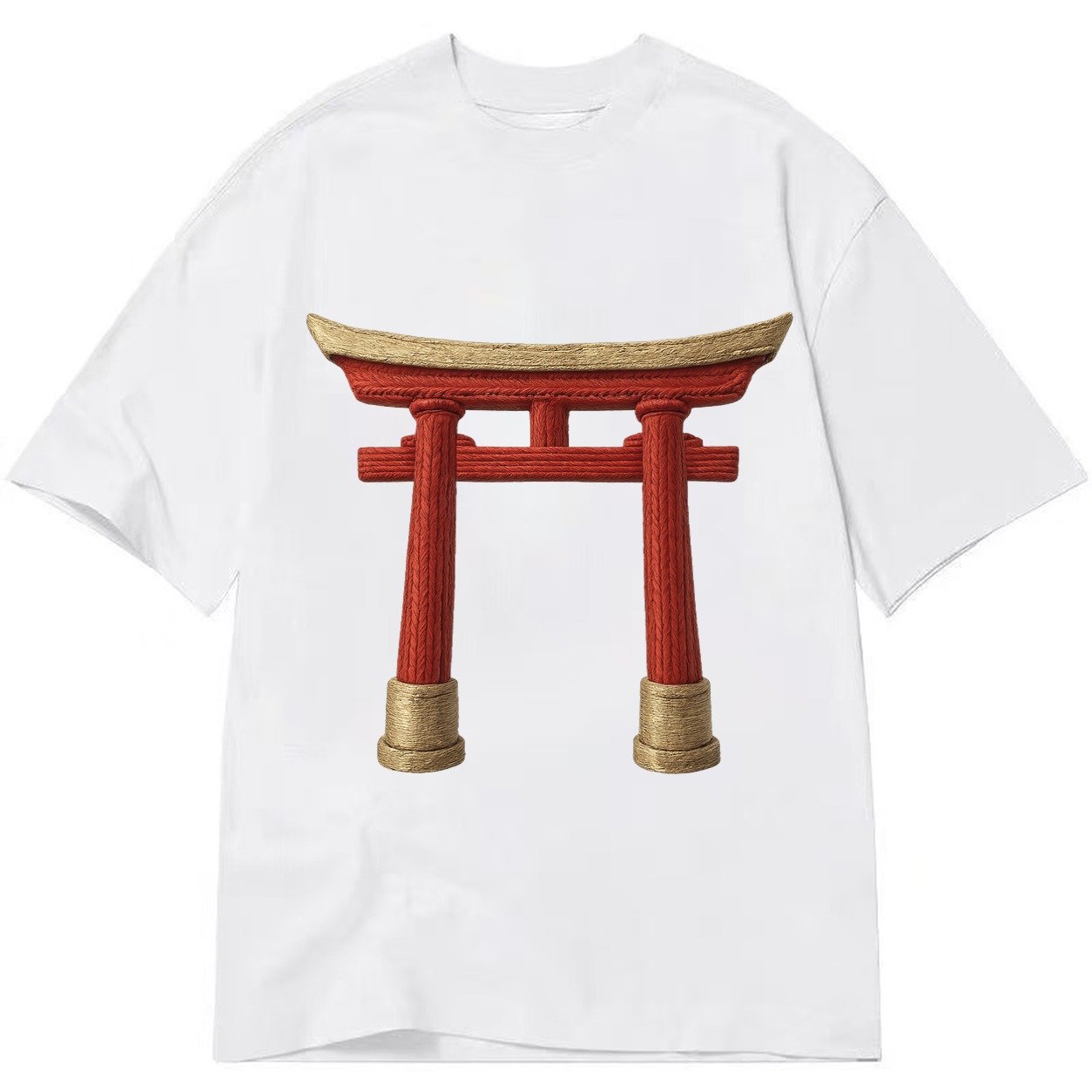 Japanese Torii Gate Shrine Entrance Red Thread Spiritual Gat Classic T-shirt – White