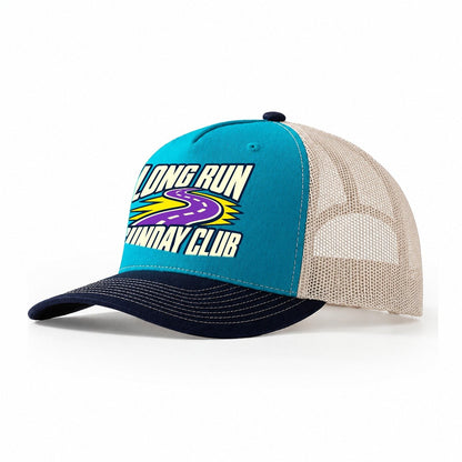 Long Run Sunday Club 90S Running Clubs Trucker Hat – Teal Navy